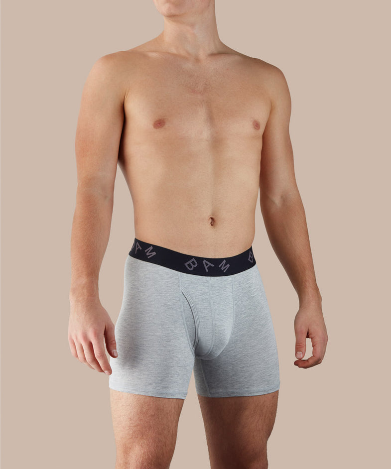 Bam1022 Regular Bamboo Boxers Grey Marl Bam Clothing 1