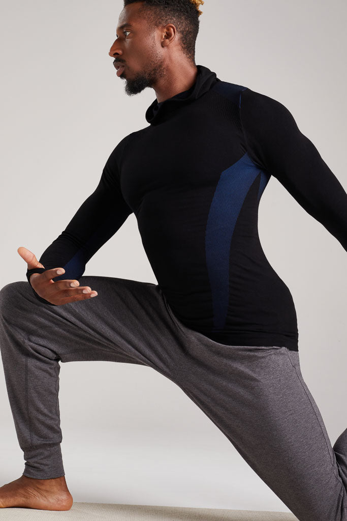 Bam1478 Mens Balance Hoody Black True Blue Bamboo Clothing1