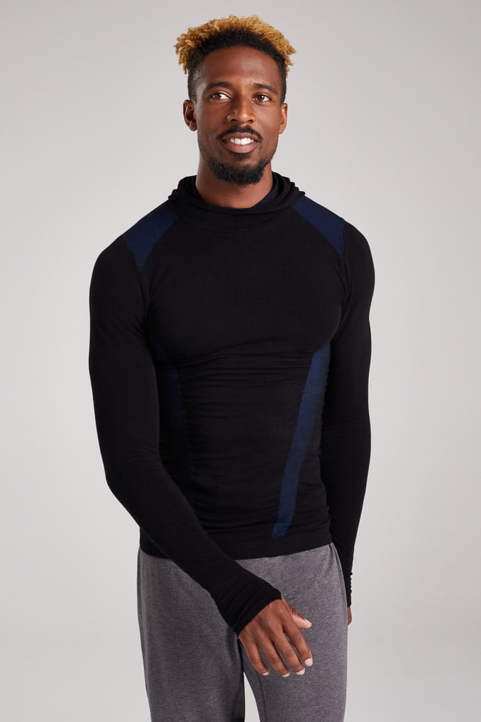 Bam1478 Mens Balance Hoody Black True Blue Bamboo Clothing2