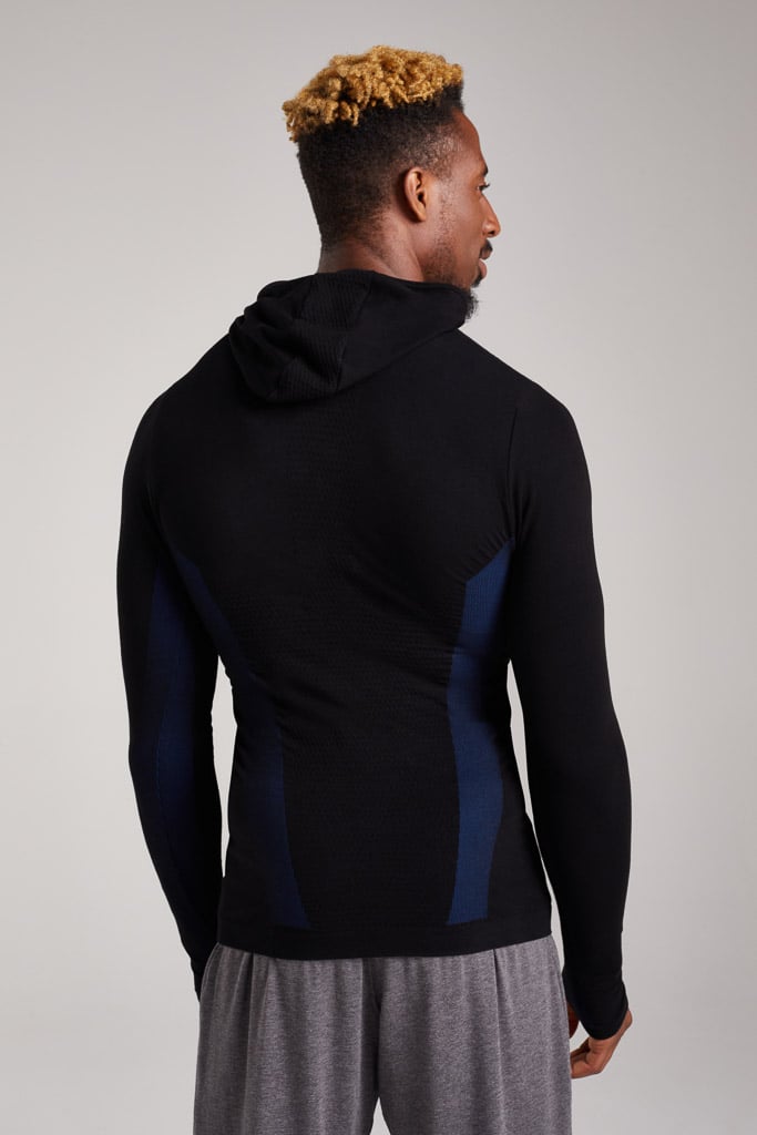 Bam1478 Mens Balance Hoody Black True Blue Bamboo Clothing4