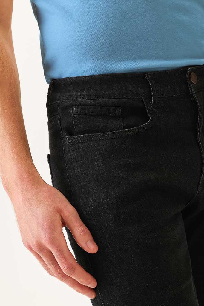 Bam1546 Mens 73 Zero Tapered Black Denim Bamboo Clothing 3