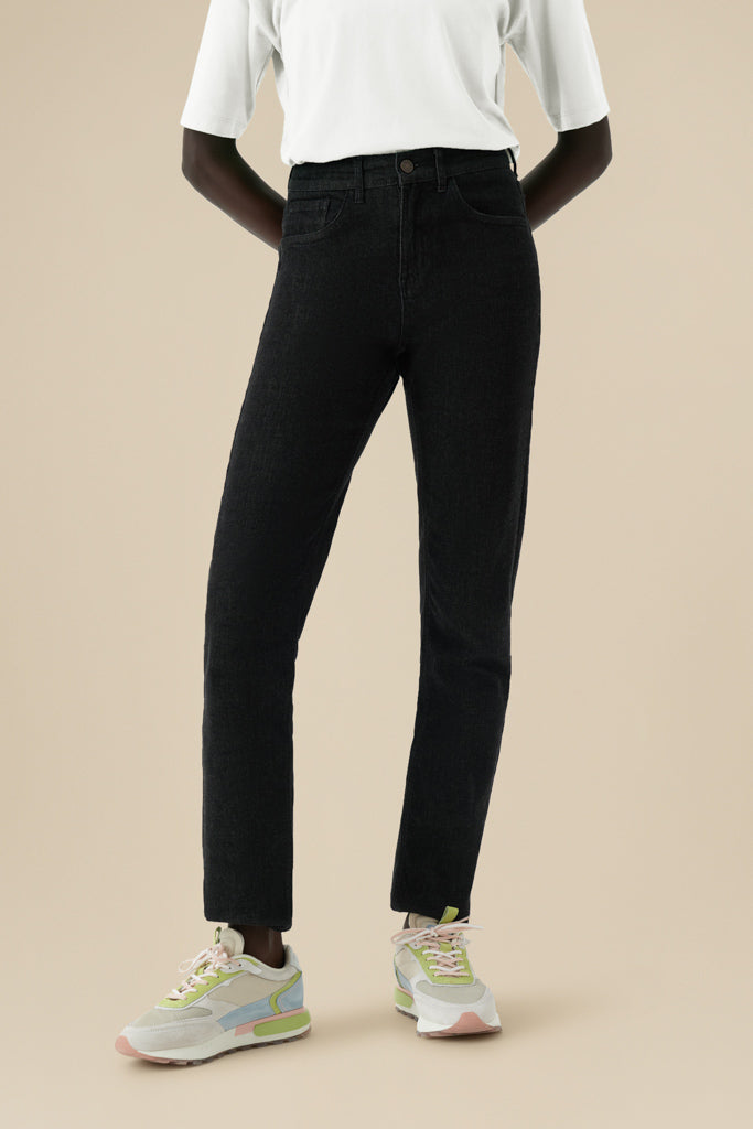 Bam1547 Womens Straight Leg Black Denim Bamboo Clothing 2