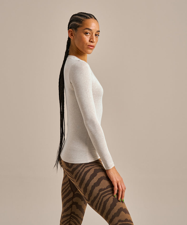 Bam1568 Horizon Long Sleeve Top Oatmeal Marl Clothing 3