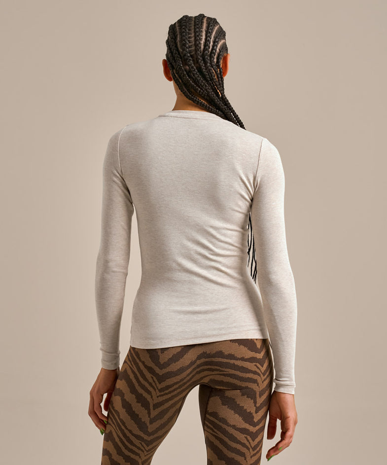 Bam1568 Horizon Long Sleeve Top Oatmeal Marl Clothing 4