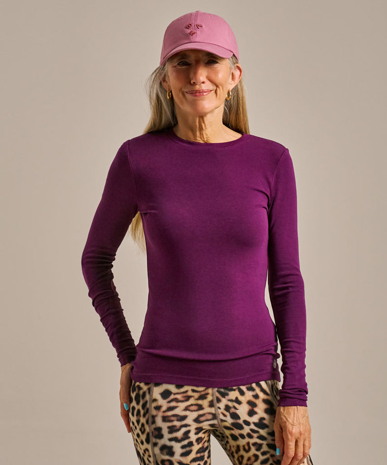 Bam1568 Horizon Skinny Ls Top Damson Bam Clothing 2