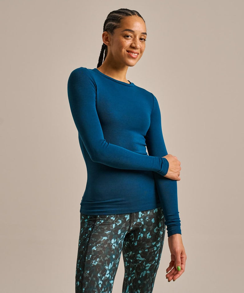 Bam1568 Luxe Long Sleeve Top Ocean Teal Bam Clothing 2