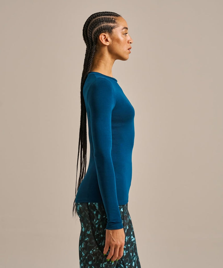 Bam1568 Luxe Long Sleeve Top Ocean Teal Bam Clothing 3