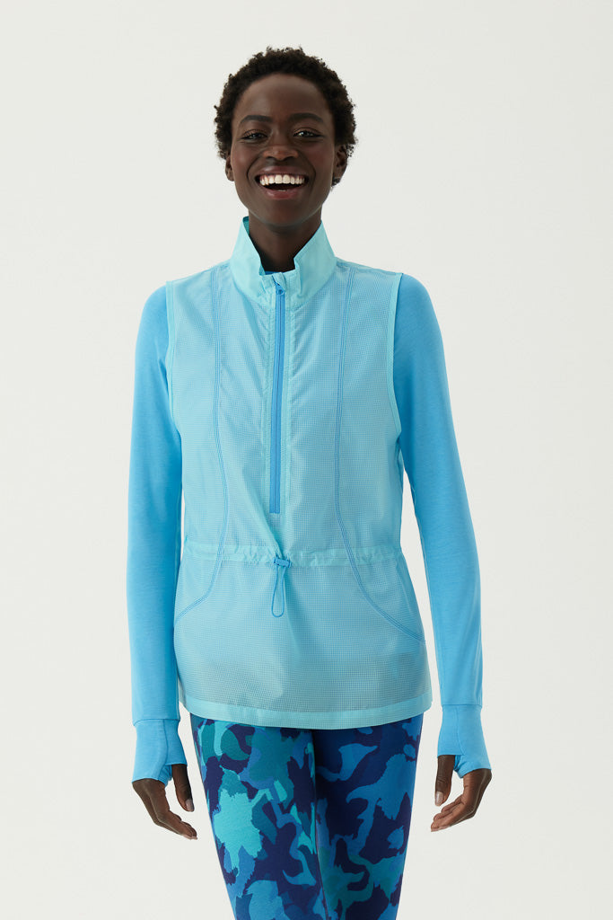 Bam1845 Womens 73 Zero Training Gilet Blue Bamboo Clothing 2