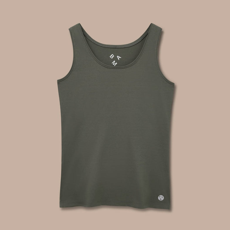 Bam1896 Womens Origin Bamboo Vest New Khaki Bam Clothing 1