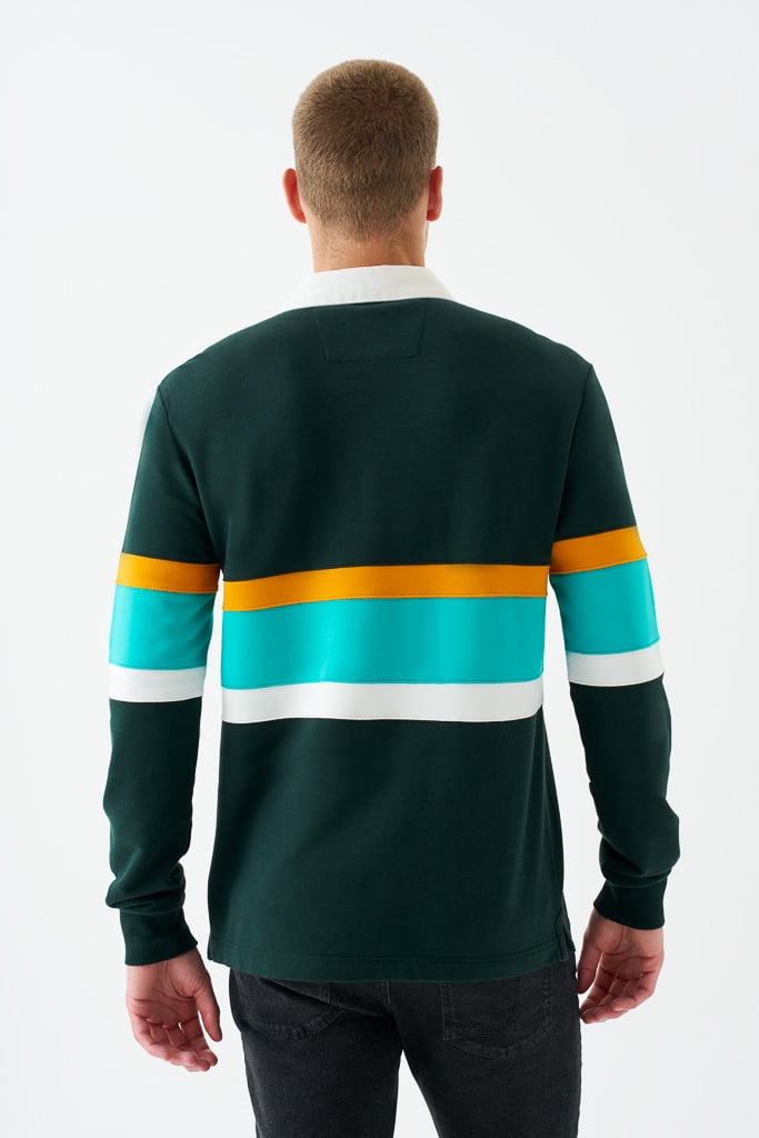 Bam1950 Mens Ashburn Plain Rugby Shirt Ivy Bamboo Clothing 4