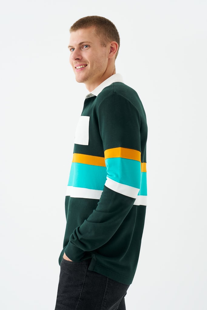 Bam1950 Mens Ashburn Plain Rugby Shirt Ivy Bamboo Clothing 5