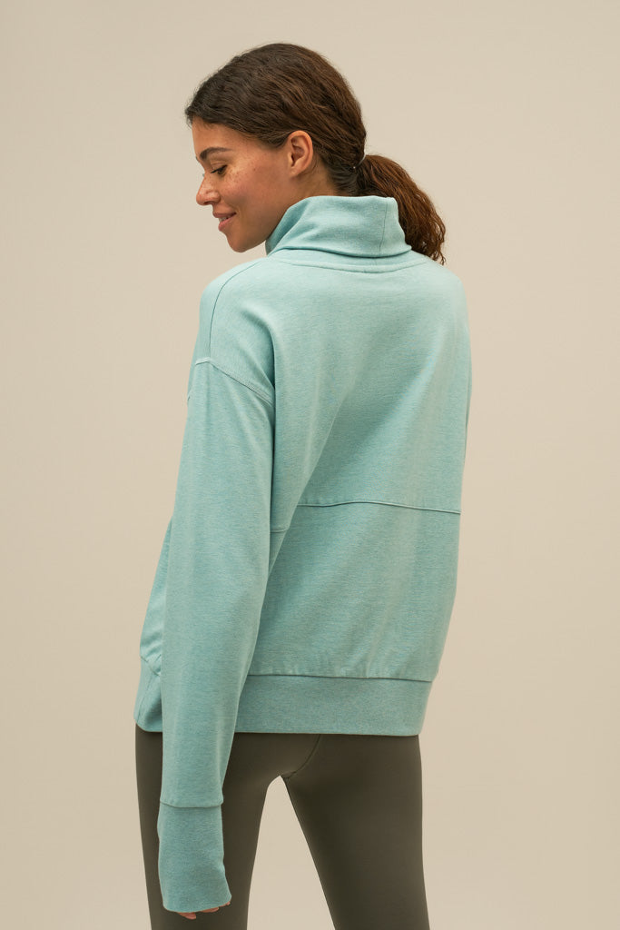 Bam2012 Bovey Funnel Neck Boxy Sweat Blue Bamboo Clothing 5
