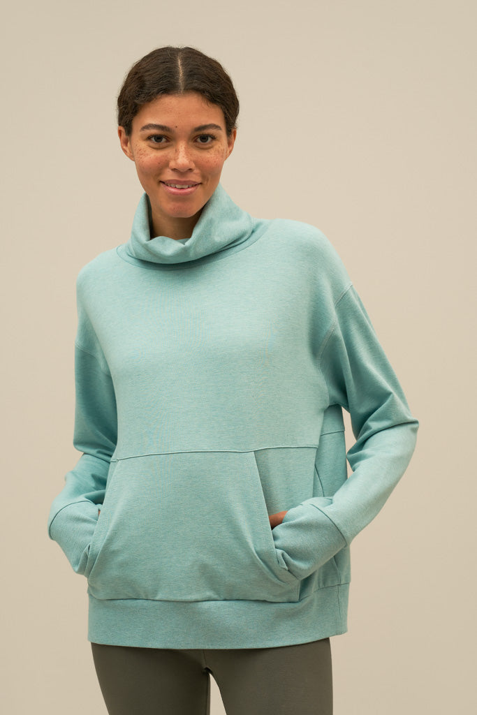Bam2012 Bovey Funnel Neck Boxy Sweat Blue Bamboo Clothing 7