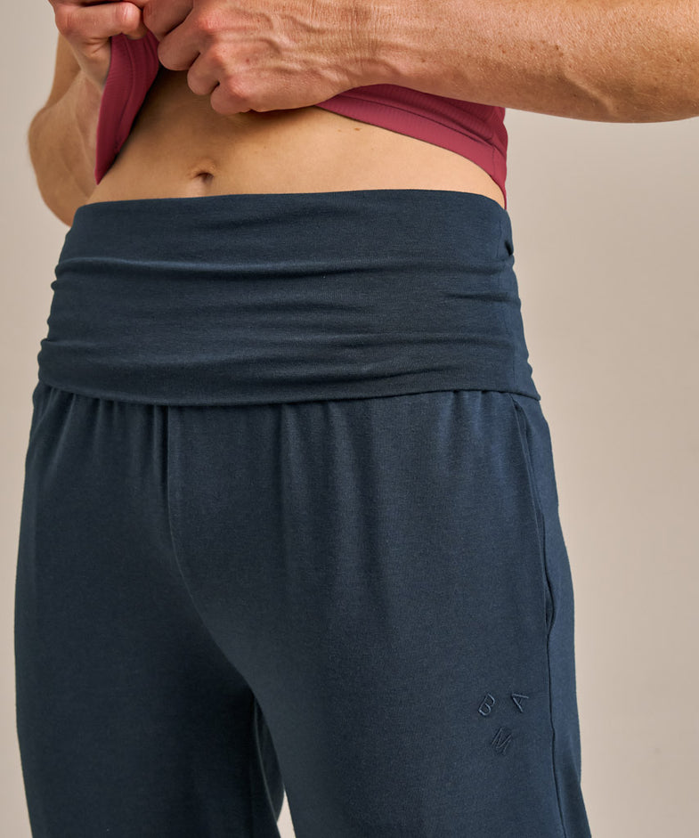 Bam2033 Cuffed Bamboo Yoga Pants Mariner Navy Bam Clothing 6