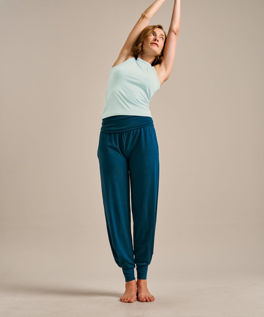 Horizon Cuffed Bamboo Yoga Pants Ocean Teal