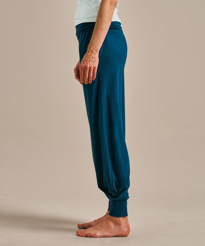 Bam2033 Cuffed Bamboo Yoga Pants Ocean Teal Bam Clothing 3