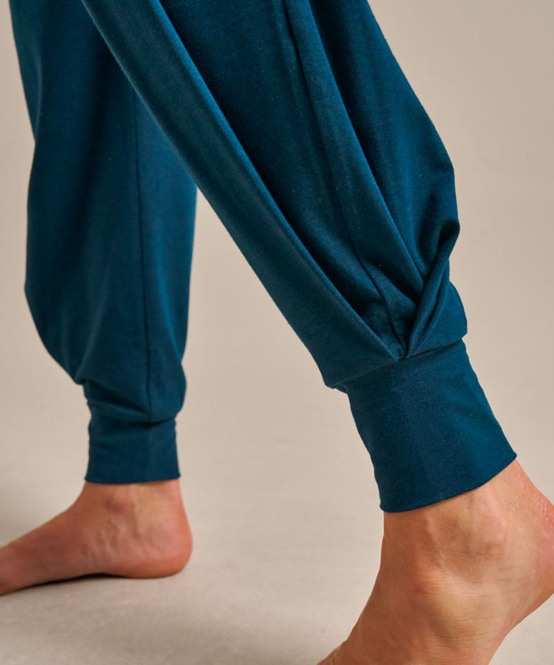 Bam2033 Cuffed Bamboo Yoga Pants Ocean Teal Bam Clothing 5