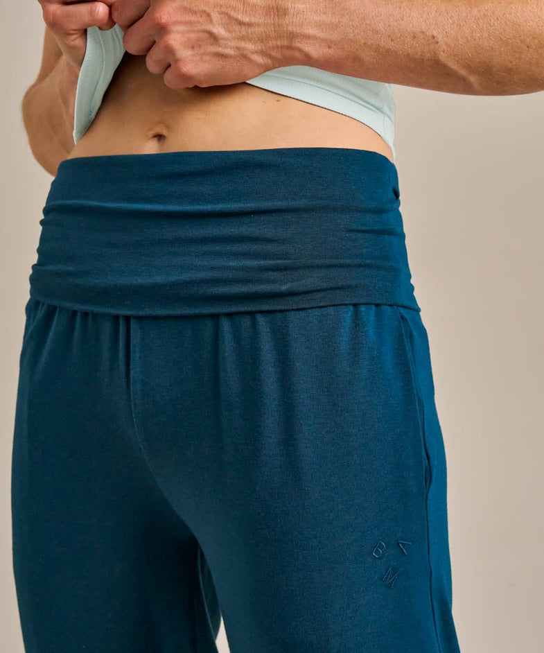 Bam2033 Cuffed Bamboo Yoga Pants Ocean Teal Bam Clothing 6