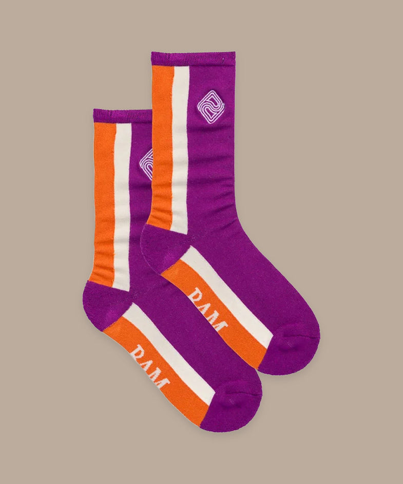 Bam2059 Parallel Purple Socks Bamboo Clothing