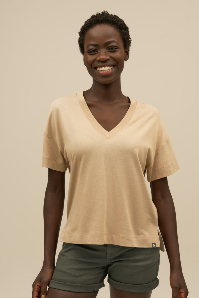 Bam2064 Boxy V Yoga T Shirt Neutral Bamboo Clothing 2