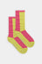 Bam2067 Womens Quarter Block Stripe Socks Pink Bamboo Clothing 1