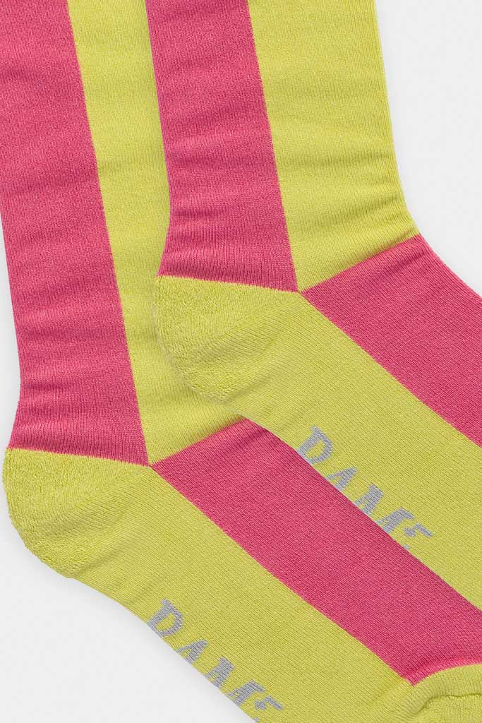 Bam2067 Womens Quarter Block Stripe Socks Pink Bamboo Clothing 2