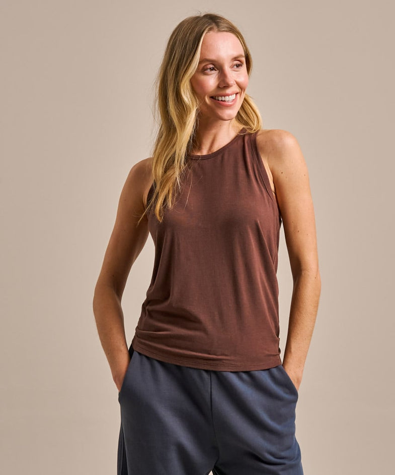 Bam2157 Tie Back Yoga Vest Conker Bam Clothing 2