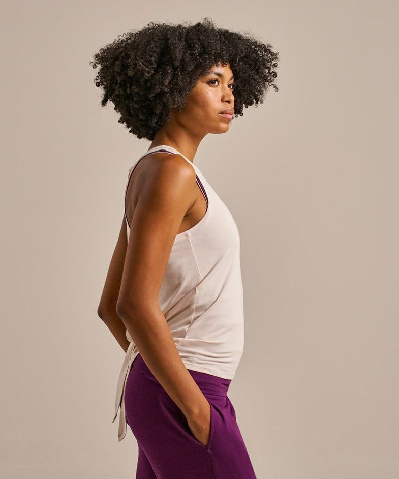 Bam2157 Tie Back Yoga Vest Oyster Bam Clothing 3