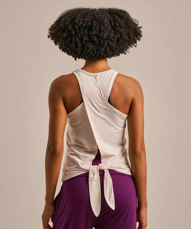 Bam2157 Tie Back Yoga Vest Oyster Bam Clothing 4