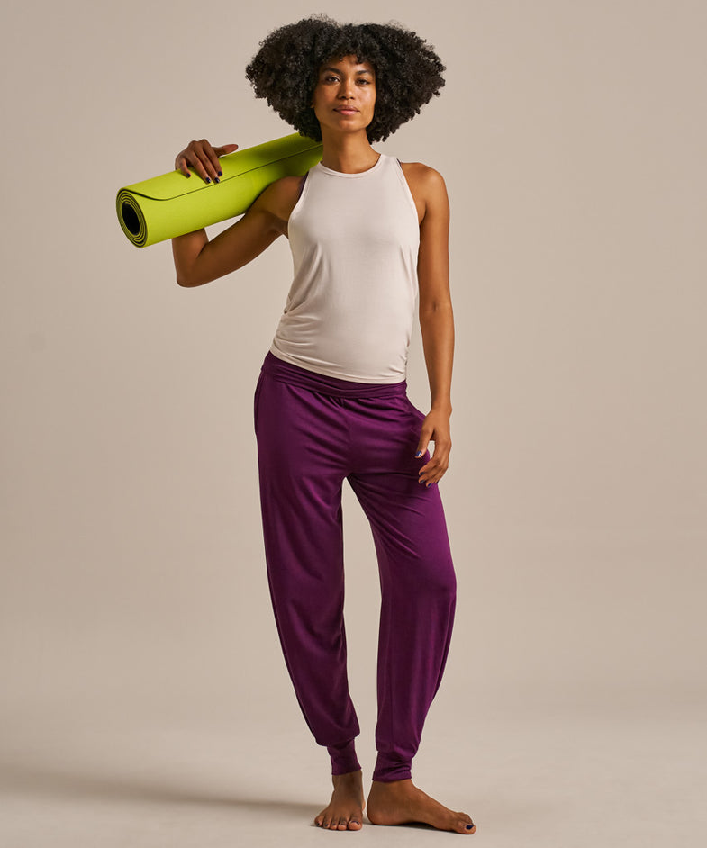 Bam2157 Tie Back Yoga Vest Oyster Bam Clothing 6
