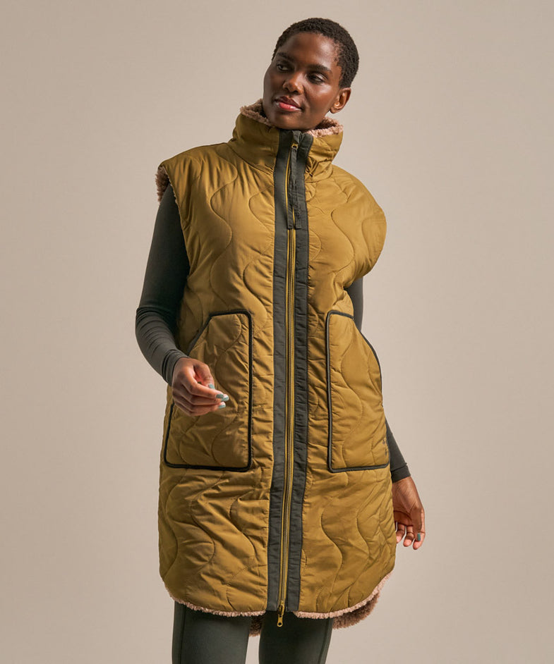 Bam2330 Zero Reversible Gilet Golden Olive Clothing 2