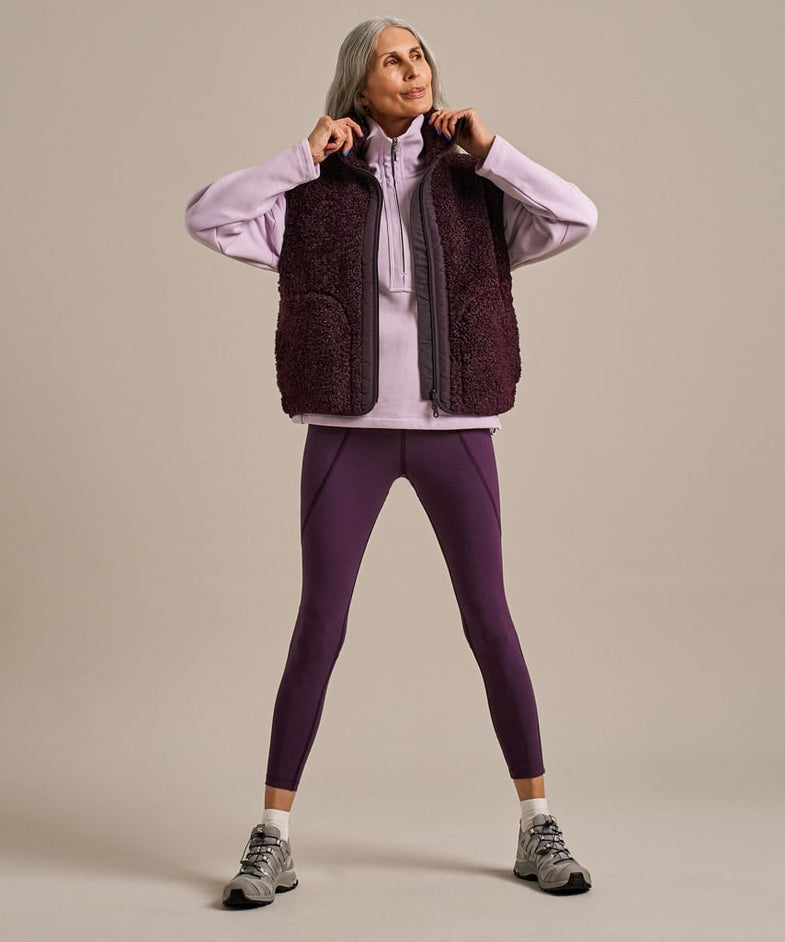 Bam2331 73 Zero Boxy Fleece Gilet Damson Bam Clothing 1