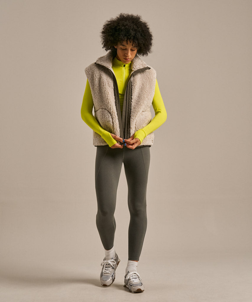 73 Zero Boxy Fleece Gilet Oat