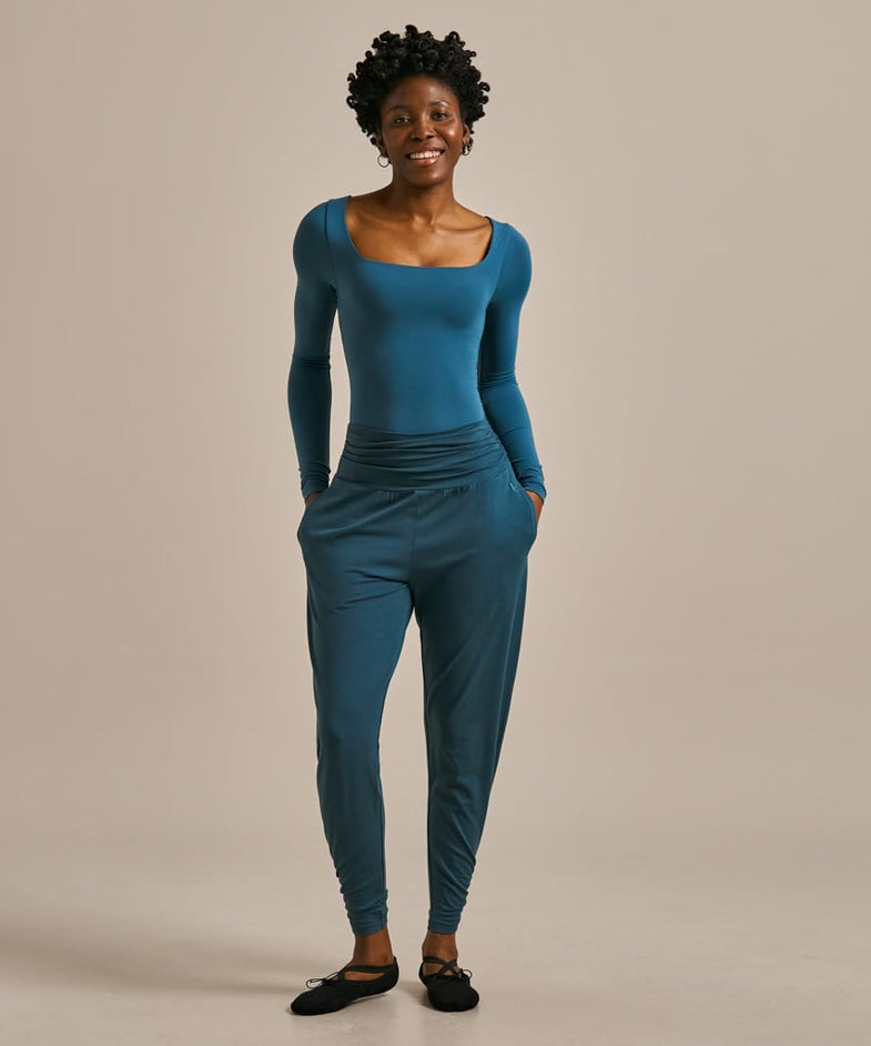 Bam2364 Horizon Square Neck Bodysuit Agate Blue Bamboo Clothing 1