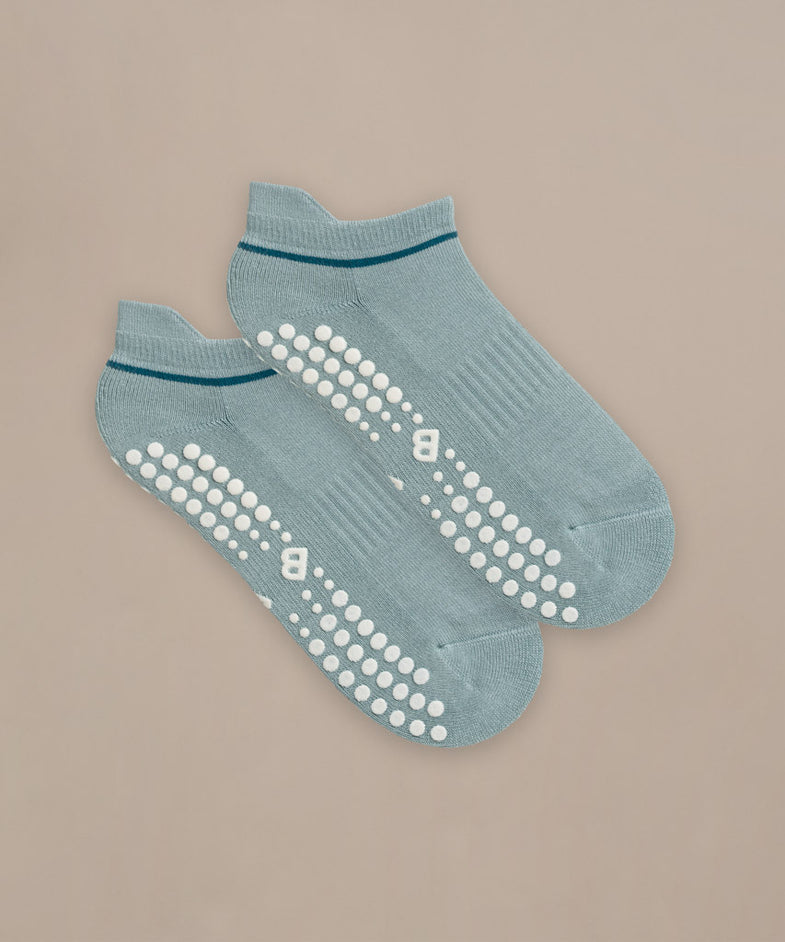 Bam2443 Pilates Grip Short Socks Blue Clothing 2