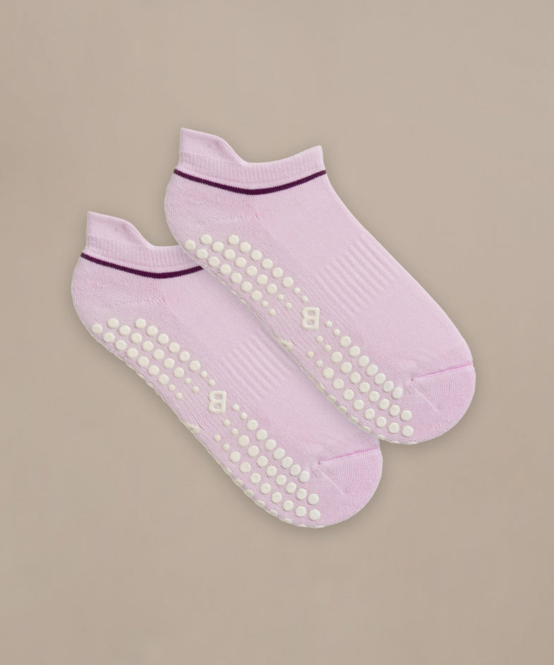 Bam2443 Pilates Grip Short Socks Damson Lavender Clothing 3