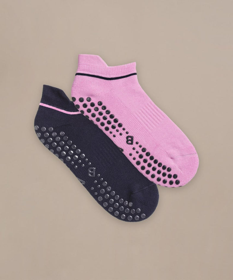 Bam2443 Pilates Grip Short Socks Orchid Bam Clothing 1