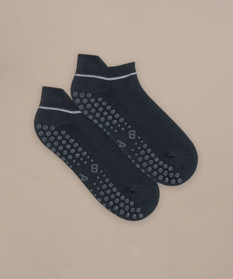 Bam2443 Pilates Grip Short Socks Washed Black Bam Clothing 3