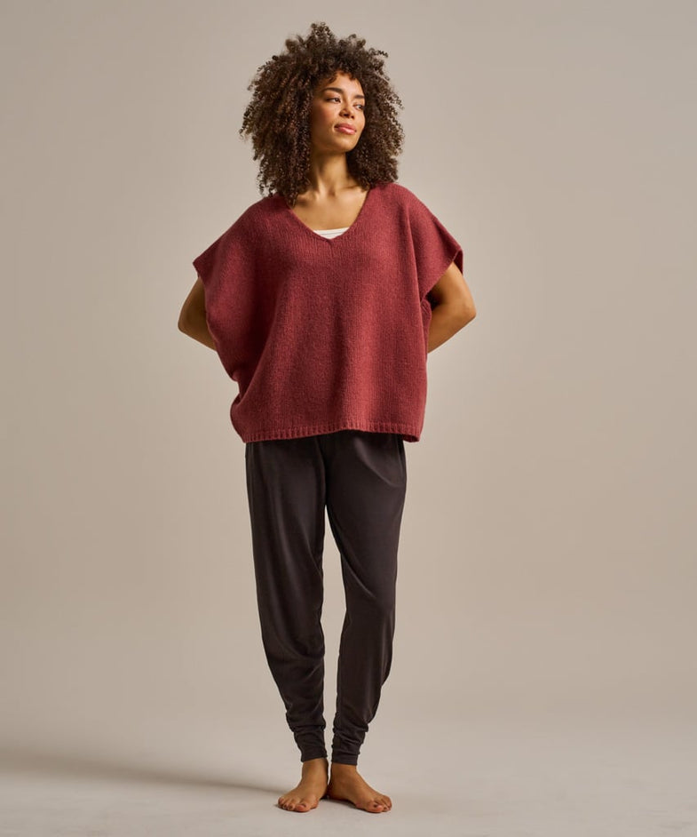 Bam2483 Sleeveless Layering Boxy Knitted Top Rose Clothing 6