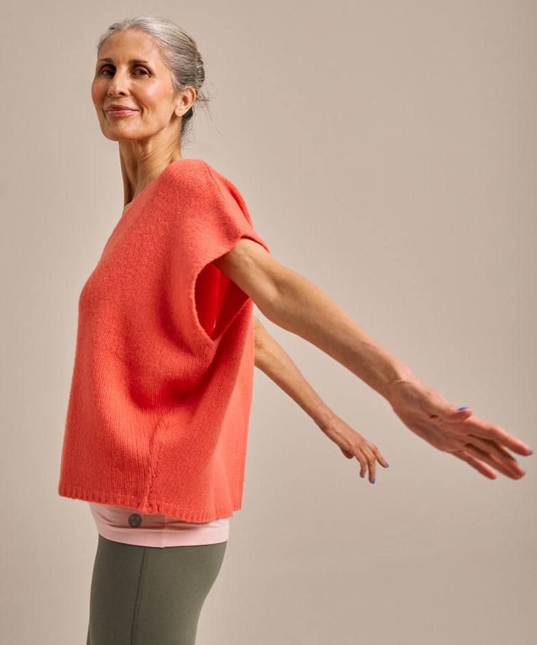 Bam2483 V Cool Down Top Coral Glow Bam Clothing 7
