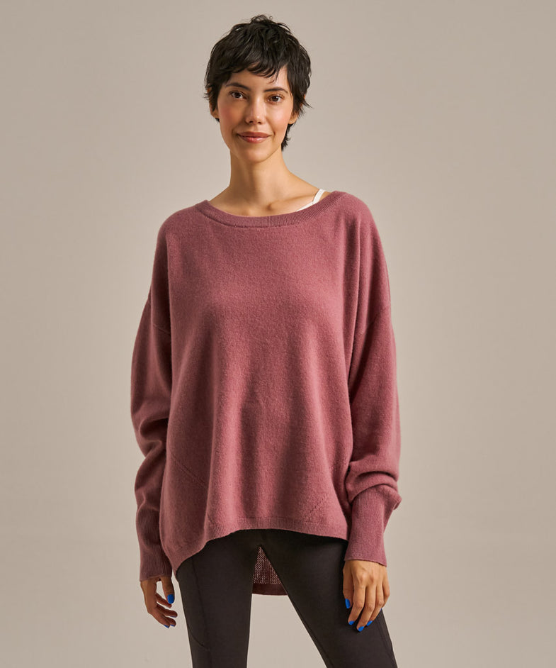 Bam2484 Scoop Cool Down Knit Mauve Bam Clothing 2