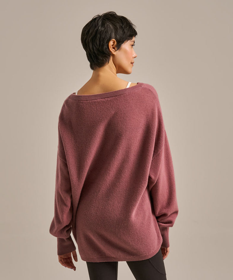 Bam2484 Scoop Cool Down Knit Mauve Bam Clothing 3