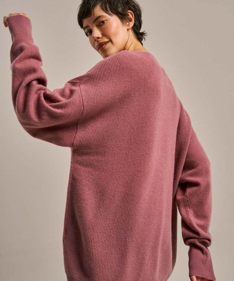 Bam2484 Scoop Cool Down Knit Mauve Bam Clothing 4