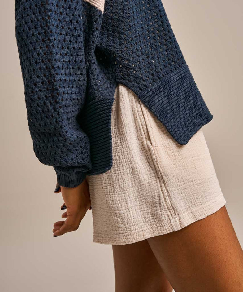 Bam2486 Open Stitch Layer Knit Mariner Navy Bam Clothing 5