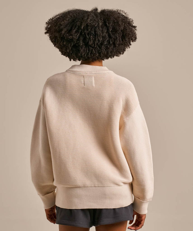 Bam2487 Rib Knit Sweatshirt Crema Bam Clothing 4