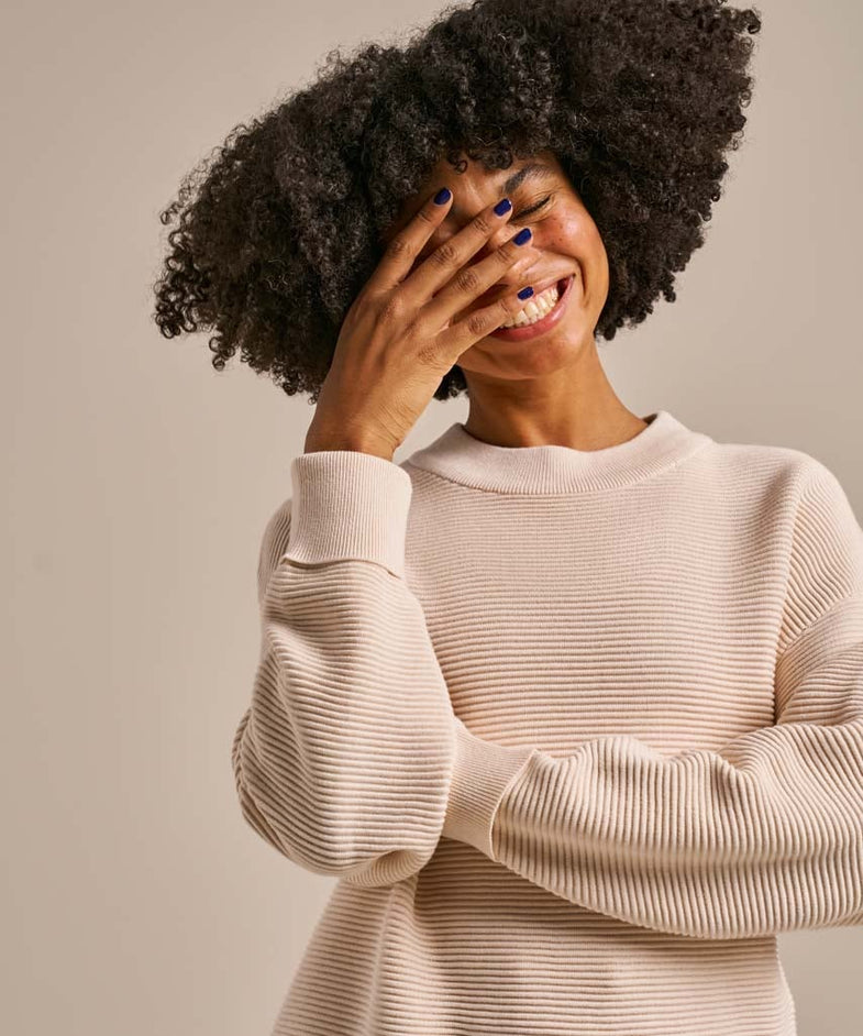 Bam2487 Rib Knit Sweatshirt Crema Bam Clothing 7