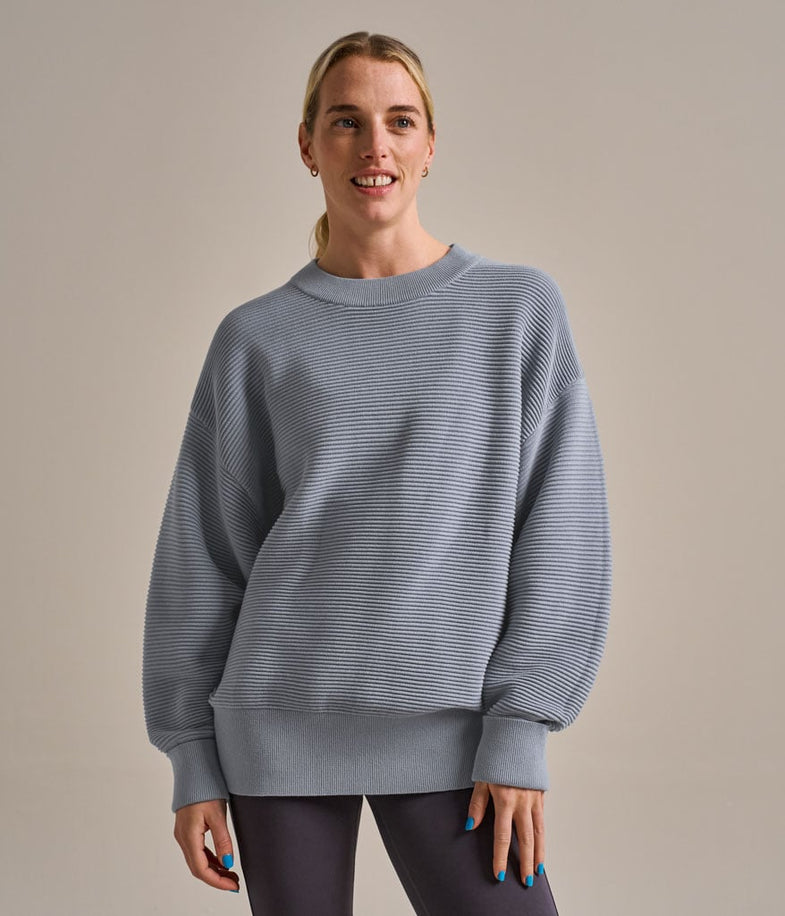 Bam2487 Rib Knit Sweatshirt Kynance Blue Bam Clothing 2