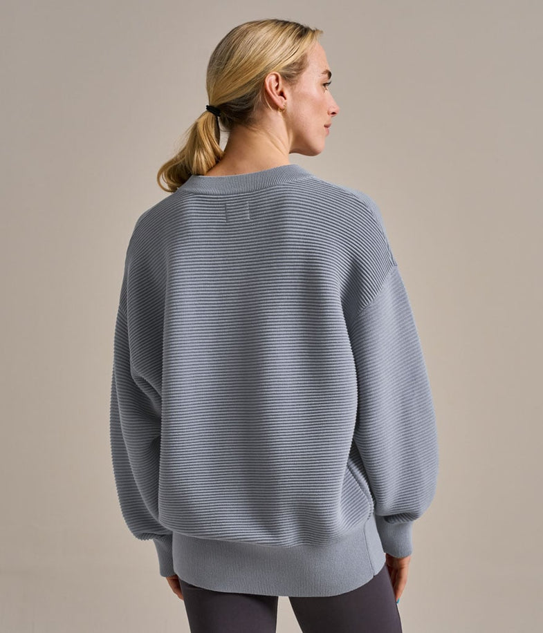 Bam2487 Rib Knit Sweatshirt Kynance Blue Bam Clothing 4