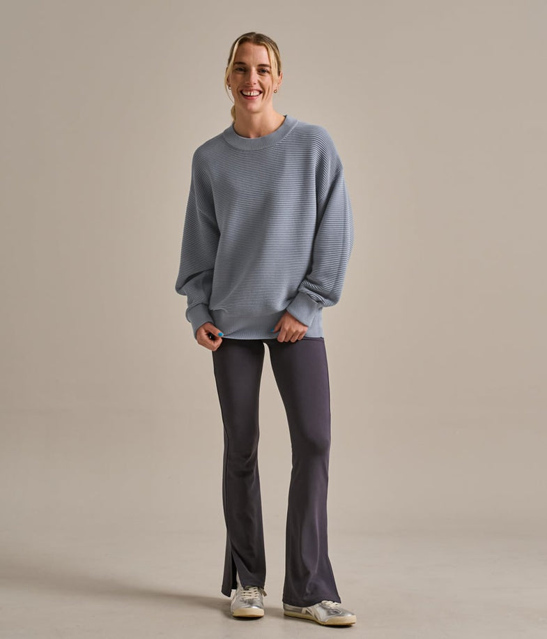 Bam2487 Rib Knit Sweatshirt Kynance Blue Bam Clothing 6