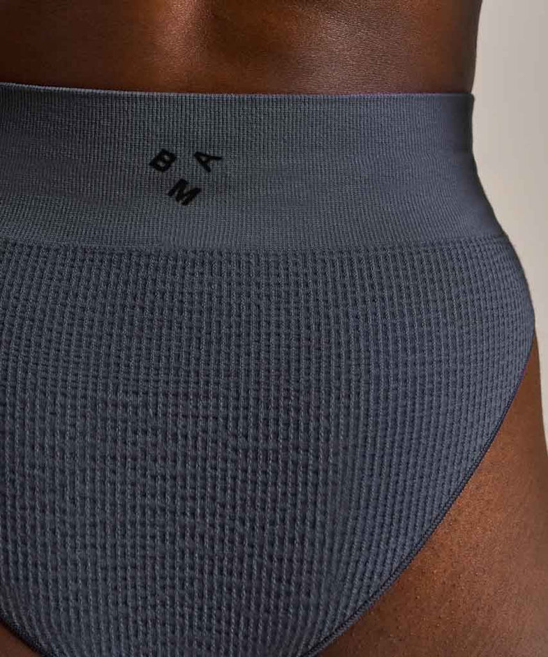 Bam2498 Seamless High Leg Brief Storm Navy Bam Clothing 4